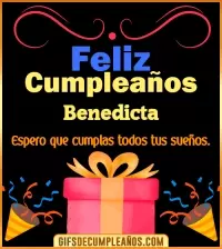 GIF Mensaje de cumpleaños Benedicta